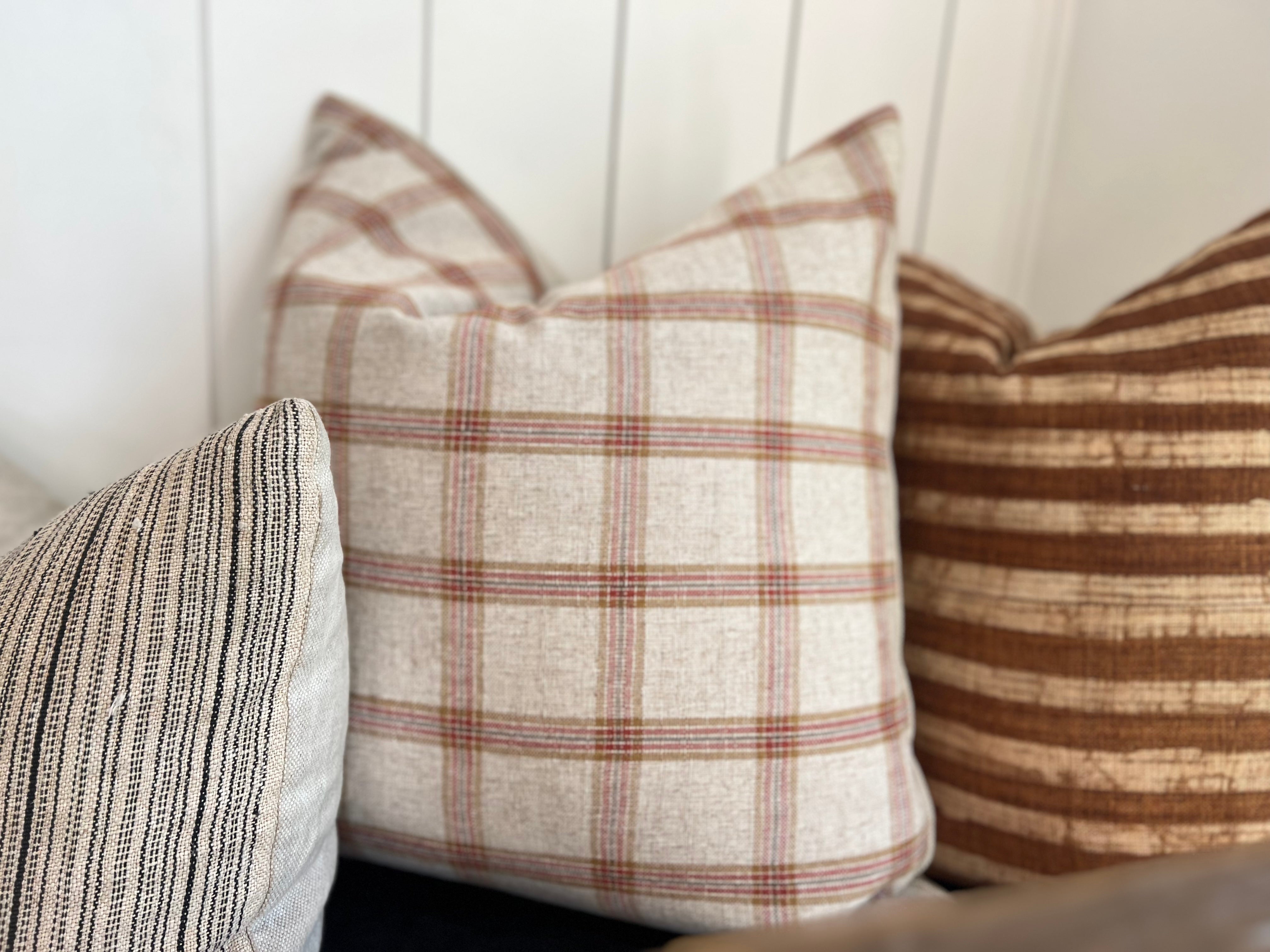 Plaid pillows discount